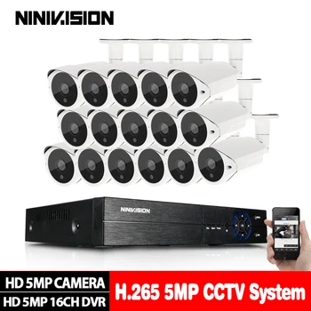 

H.265+ 5MP Ultra HD 16CH DVR CCTV Security System Outdoor 5MP EXIR Night Vision Camera Metal Video Surveillance Kit