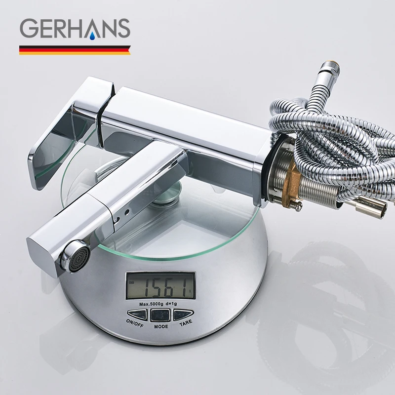 GERHANS Faucet K11016 Смеситель для умывальника с выдвижной лейкой Цвет: Хром|Смесители