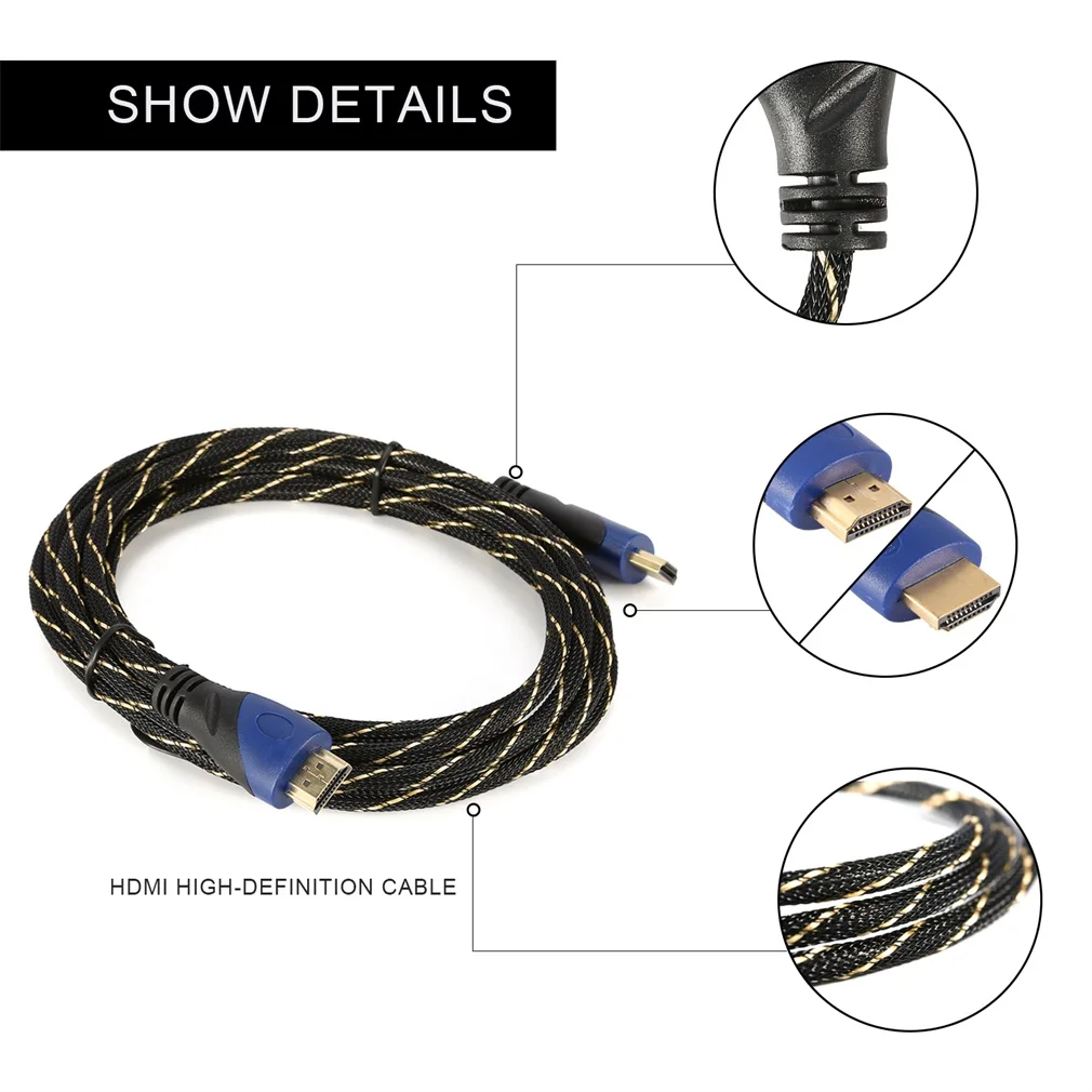 LESHP высокоскоростной 3 м/10ft синий+ черный HDMI 4 к x 2 к кабель высокой четкости 5 шт. поддерживает 3D и аудио канал возврата