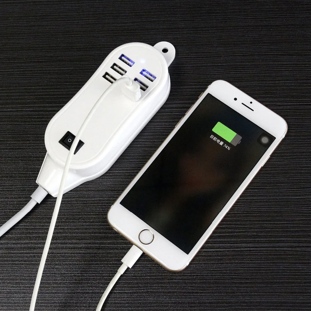 6 usb портов телефон зарядное устройство концентратор 25 Вт 5A Настольный ЕС/США настенная розетка зарядка Расширение адаптер питания от сети для iPhone