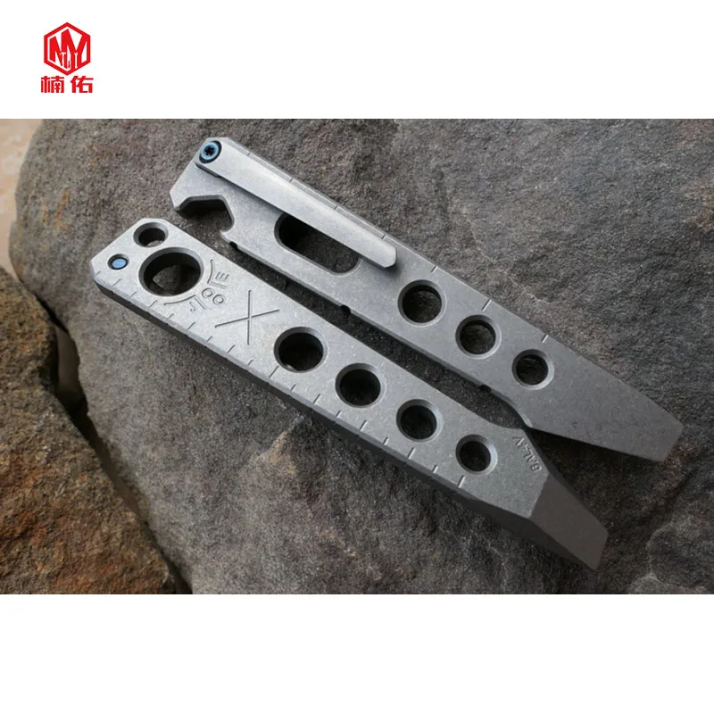 

1PC Portable Titanium Pocket CPM 3V Crowbar Opener Slotted Screwdriver With Back Clip Outdoor EDC Multitool Multifunction Tool
