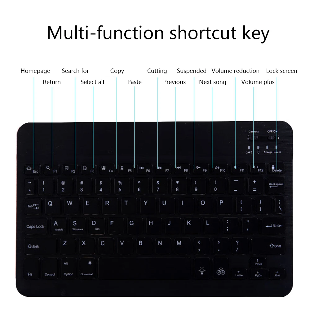 Для ipad 7th 10," американская Bluetooth клавиатура чехол для планшета 7 цветов с подсветкой кожаный чехол держатель ручки - Цвет: Only keyboard