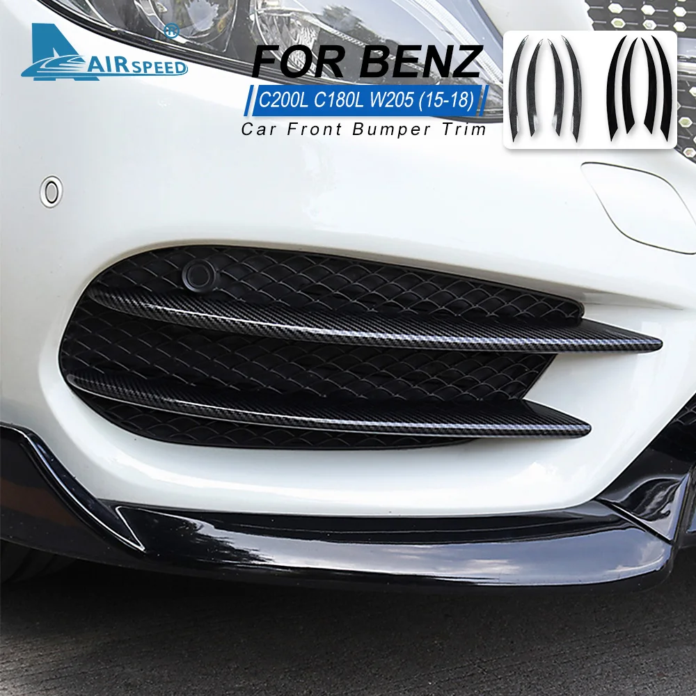 Car Front Bumper Lip Splitter Spoiler for Mercedes Benz C Class W205 C180 C200 C220 C250 C300 C350 C400 C450 C160 Accessories