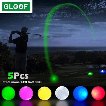 5Pcs Professional Golf Balls LED Luminous Night Golf Balls,Reusable And Long-lasting Glow Training Golf Practice Balls 1