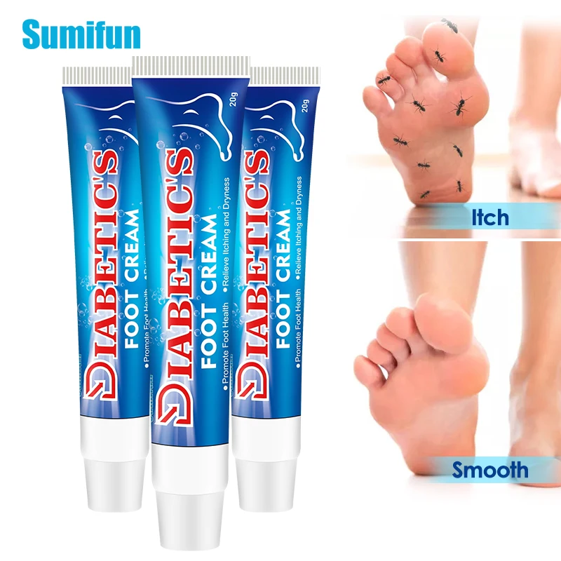 

3pcs Sumifun Diabetes Foot Treatment Cream Anti Inflammation Diabetic Foot Ulceration Cream Itch Relief Moisturizing Skin Care