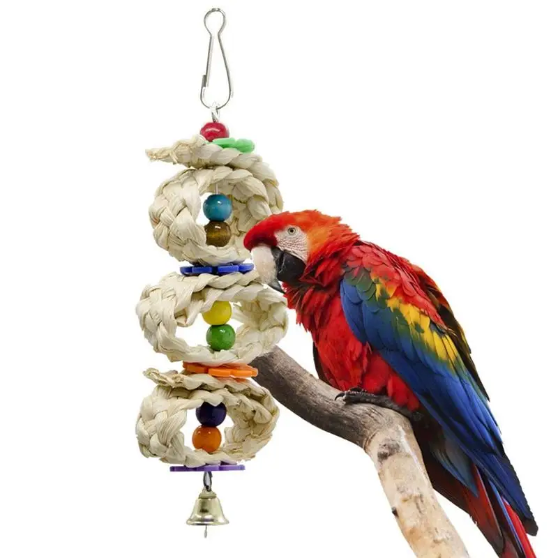 

Legendog 1pc Parrot Chew Toy Bird Favors Funny Wooden Cage Bite Toy Parrot Hanging Toy Bird Bell Toy Pet Supplies
