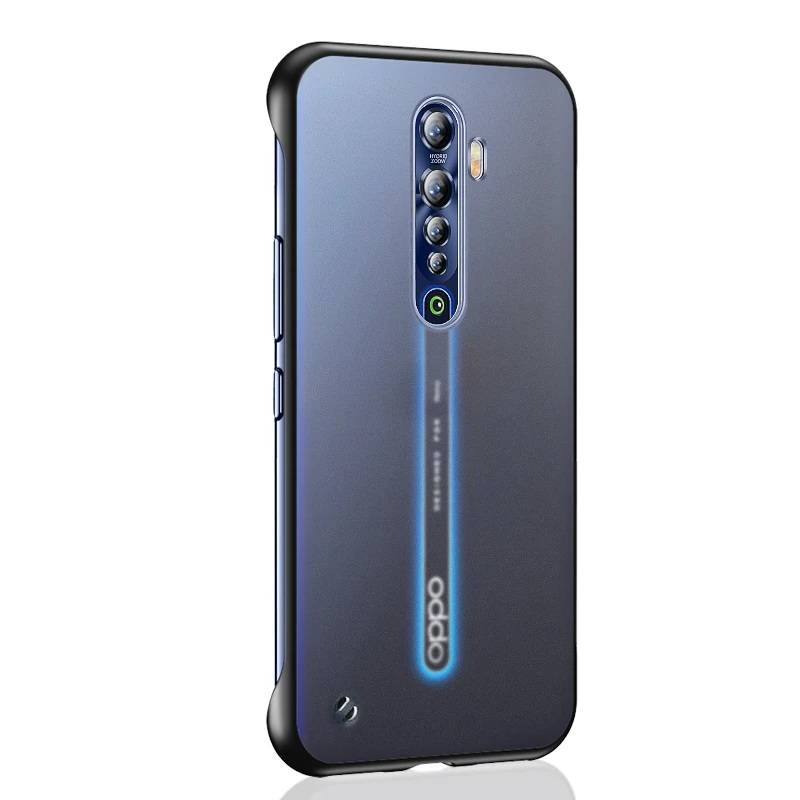Black Auroras для OPPO Reno 2 Чехол Прозрачная Жесткая рамка без полей чехол для Reno 2F 2Z чехол противоударный Coques Fundas чехол s - Цвет: Black