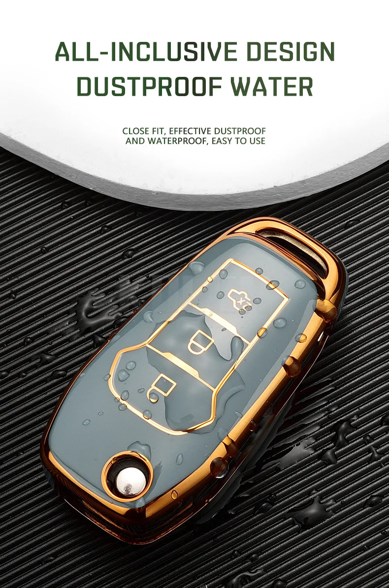 TPU Car Remote Key Case Cover Shell per Ford Fusion Fiesta Mondeo Ecosport Kuga Escort Everest Ranger F150 accessori senza chiave - H89e675f04b02471db46148e4c84e5c48E