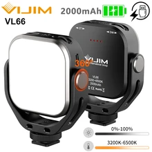 Ulanzi Vijim VL66 Adjustable LED Video Light with 360 Rotation Mount Bracket Rechargable DSLR SLR Mobile Portable Fill Light