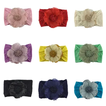 

Cute Baby Girls Big Floral Design Headband Headwear Patchwork Apparel Photography Prop Party Gift 0-24M