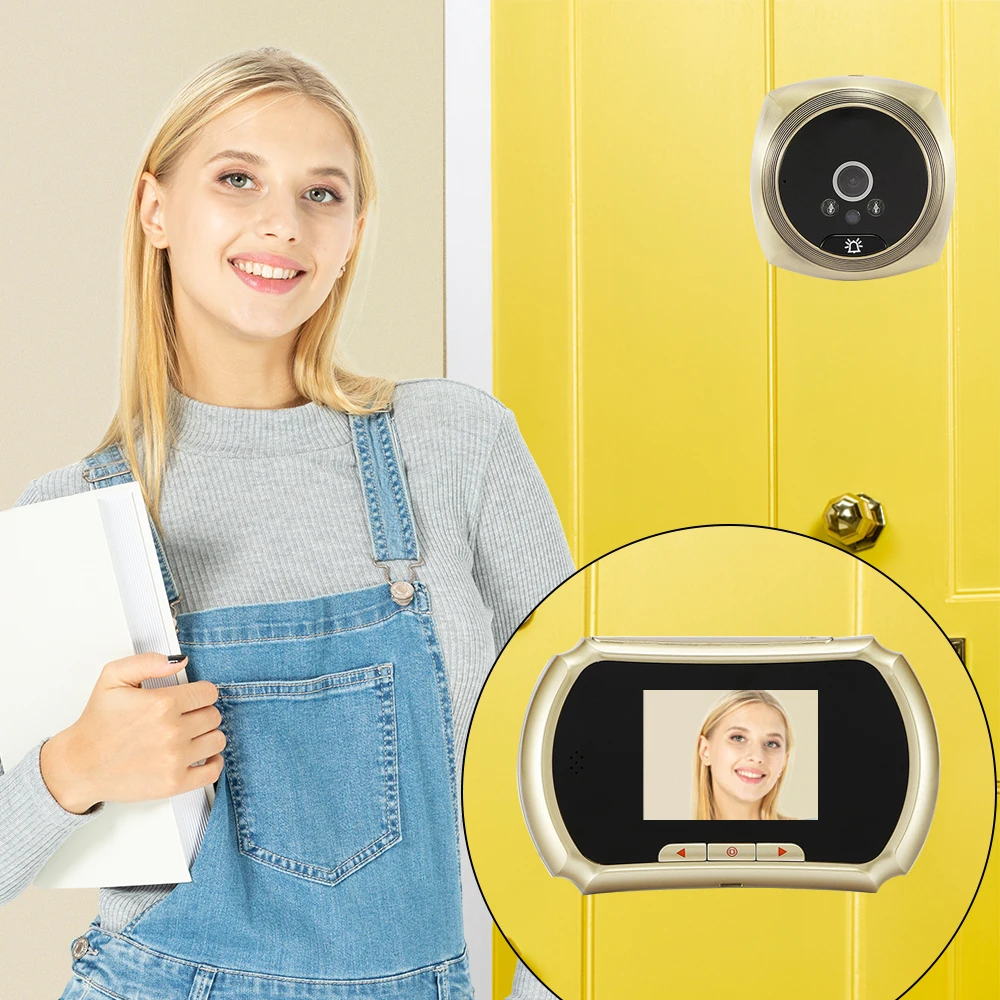 3-дюймовый 1.3MP глазок дверной Камера Цвет Экран видео-телефон двери внутренной связи Системы Телезритель двери глаз видео-дверной звонок домой безопасности