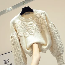 Turtleneck Sweater Female Fall/Winter Wear 2019 New Korean Loose Joker Short Knitted Shirt Lantern Sleeve Sweater Pull Jumper Turtleneck Sweater Female Fall/Winter Wear 2019 New Korean Loose Joker Short Knitted Shirt Lantern Sleeve Sweater Pull Jumper