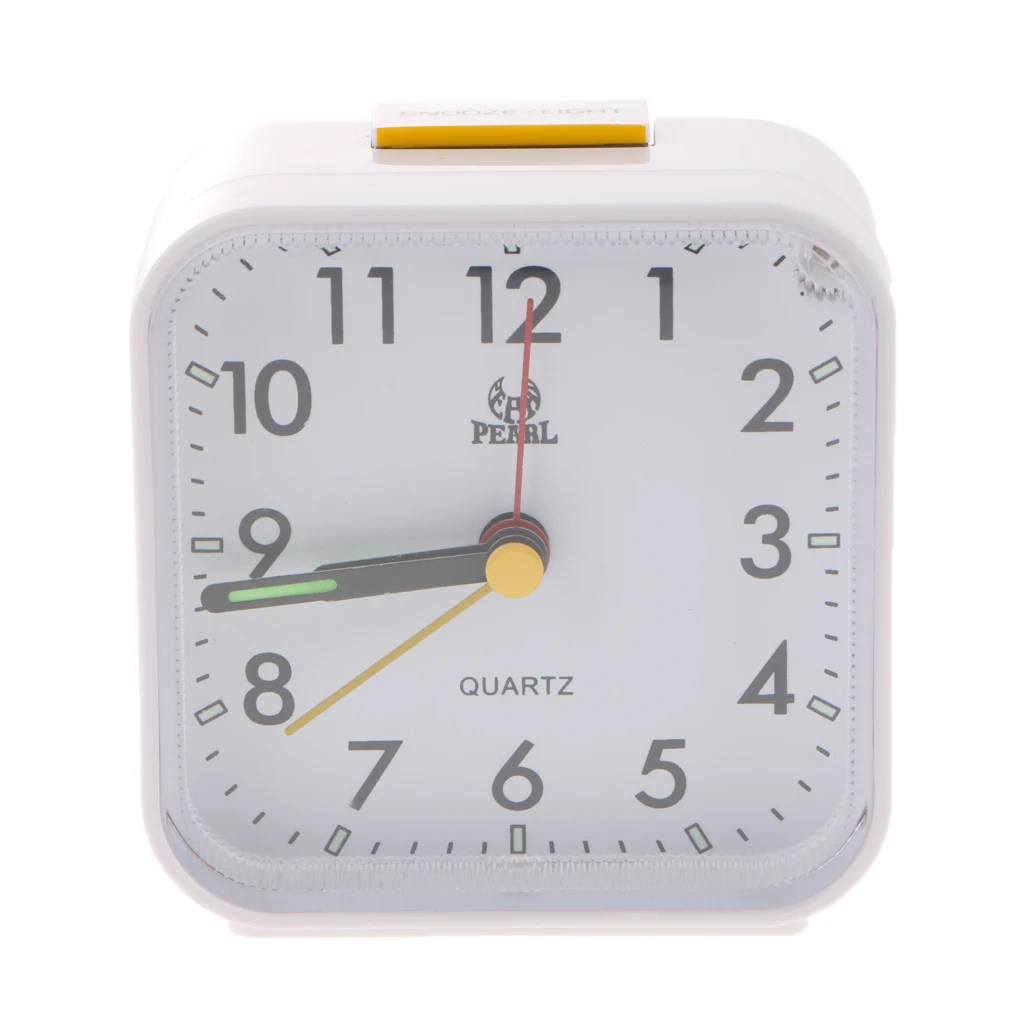 Battery Operated Travel Alarm Clock,Lighted On Demand And Snooze, Analog Desktop Quartz Alarm Clock