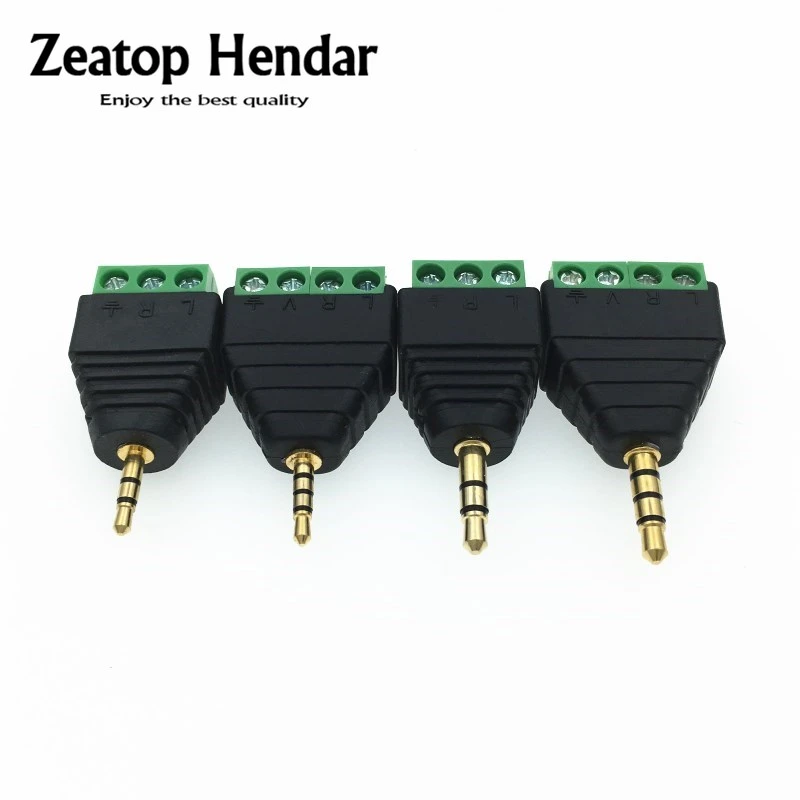50 piezas de 2,5mm/3,5mm, 1/8 pulgadas, 3 / 4 polos, enchufe macho estéreo a conector de Balum bloque de terminales de tornillo AV para CCTV|connector fitting|plug hdmiplug in power cord - AliExpress