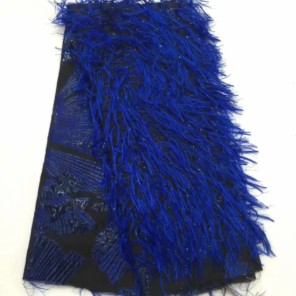 

2020 New African lace fabrics Latest bridal chiffon net lace fabric for wedding 3d long wool french lace fabric 5 Yards/lot