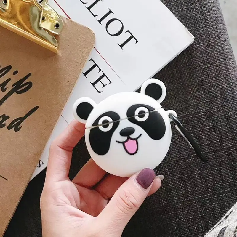 Cute Panda Lion Animal Pattern Protective Case Shockproof Cover Skin Protector for Airpods 1/2 Charging Box Accessories