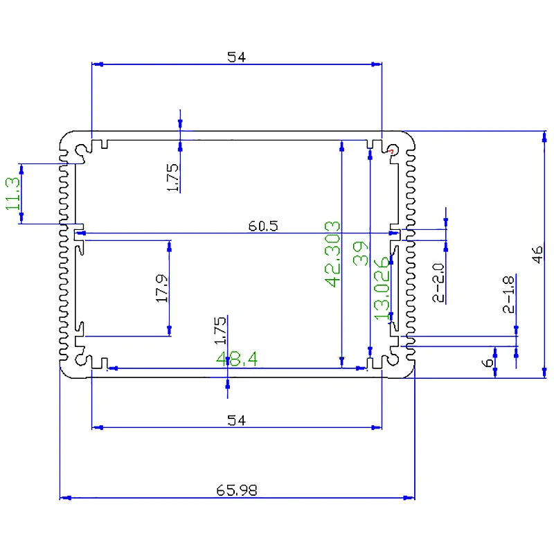 2 шт алюминиевый корпус 66x46x100 мм DIY для PCB POWER Shell электрическая проектная коробка для электроники корпус