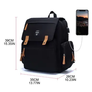 

Multifunctional Baby Diaper Mummy Backpack Large Capacity USB Port Nappy Bag H8WD