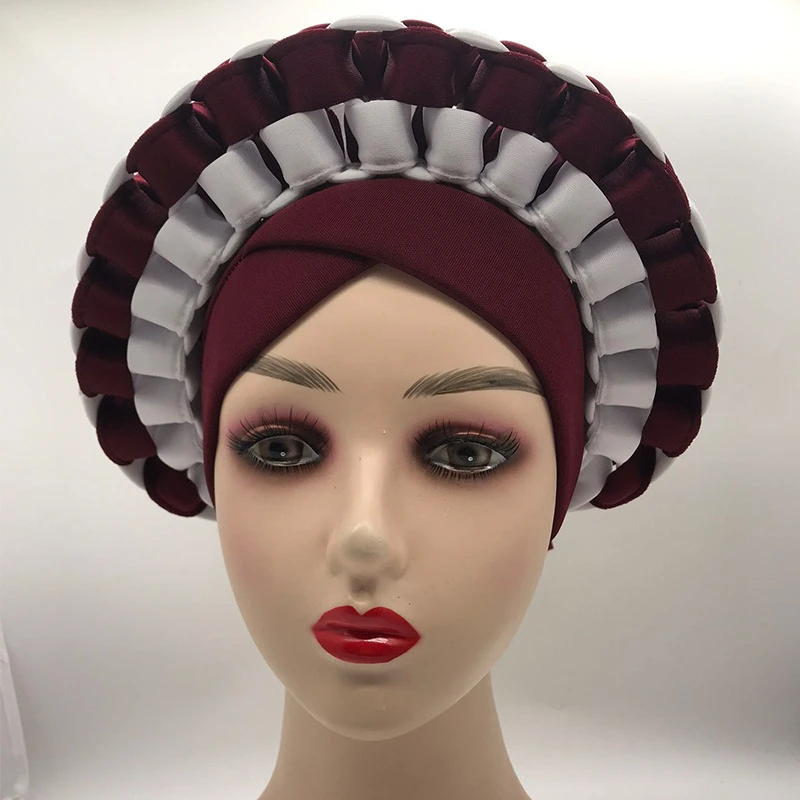 Muslim turban bonnet wrap head scarf hijab hat woman Inner hijab caps African Hat Auto Gele headscarf fashion prom headband hat african wear for women