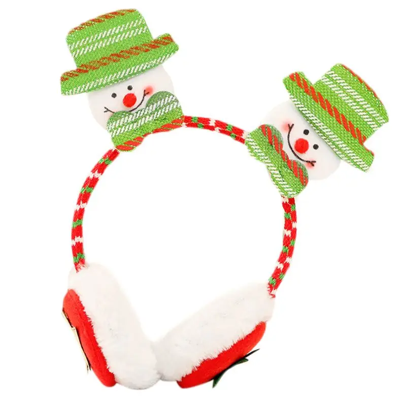 Детский Взрослый зимний Рождественский Санта Клаус двойной кукольный наушник теплая повязка на голову застежка 634D - Цвет: B