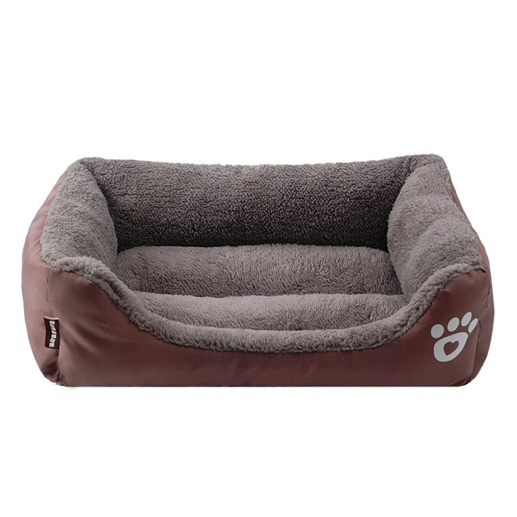 Супер мягкая кровать для собаки моющаяся длинная плюшевая собачья Конура глубокий сон собачий дом Бархатные коврики диван для собаки чихуахуа собачья корзина кровать для питомца - Цвет: Brown