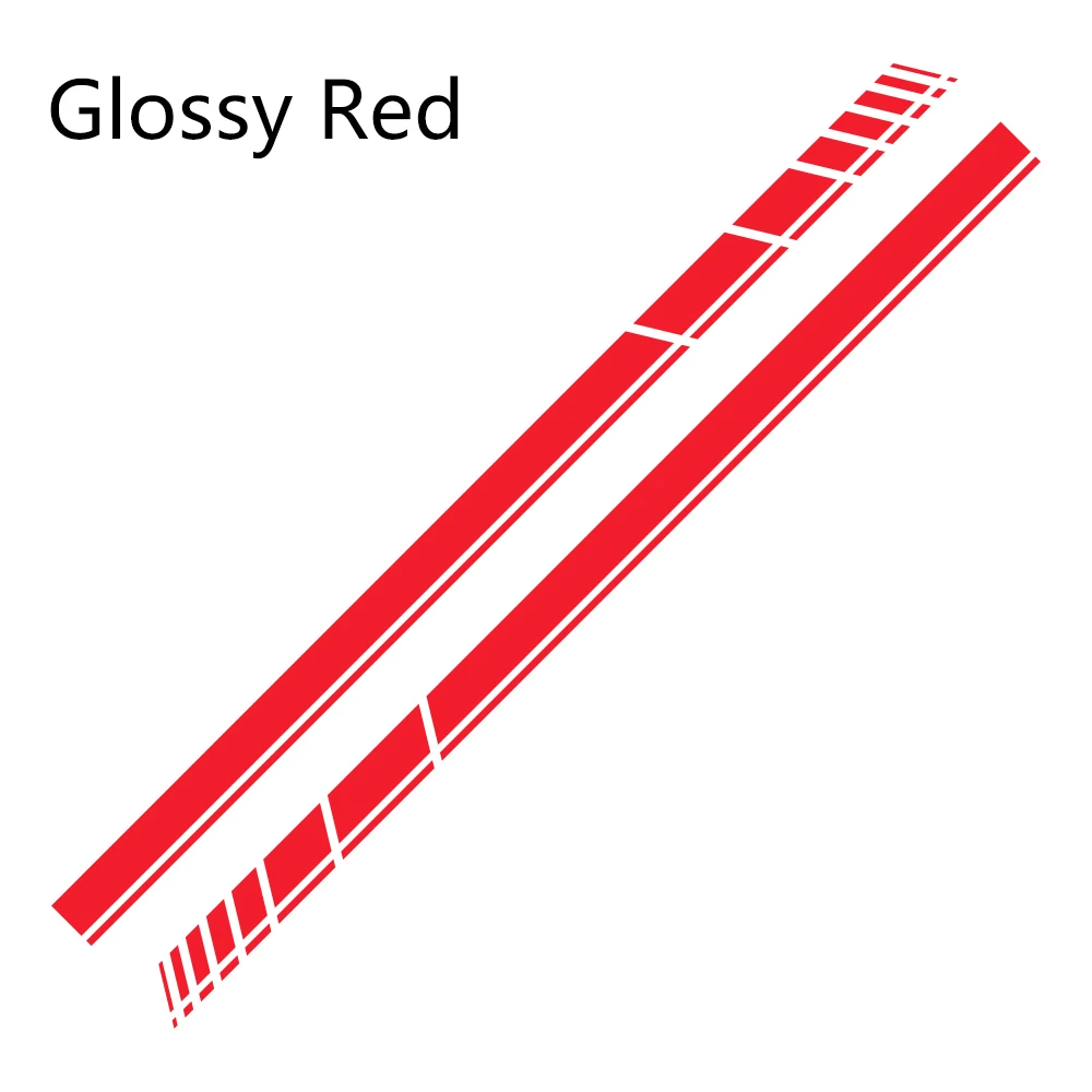 Glossy Red 2 шт. автомобильные боковые полосы наклейки виниловая пленка авто Спорт Стайлинг наклейка для Audi A3 A4 A5 A6 A7 Q3 Q5 B6 DIY автомобильные принадлежности для тюнинга - Название цвета: Glossy Red