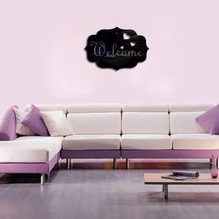 Напрямую от производителя продажи DIY Творческий дом украшения 14X10 см Вход Логотип показывает Дверь Зеркало в форме тарелки Стикеры