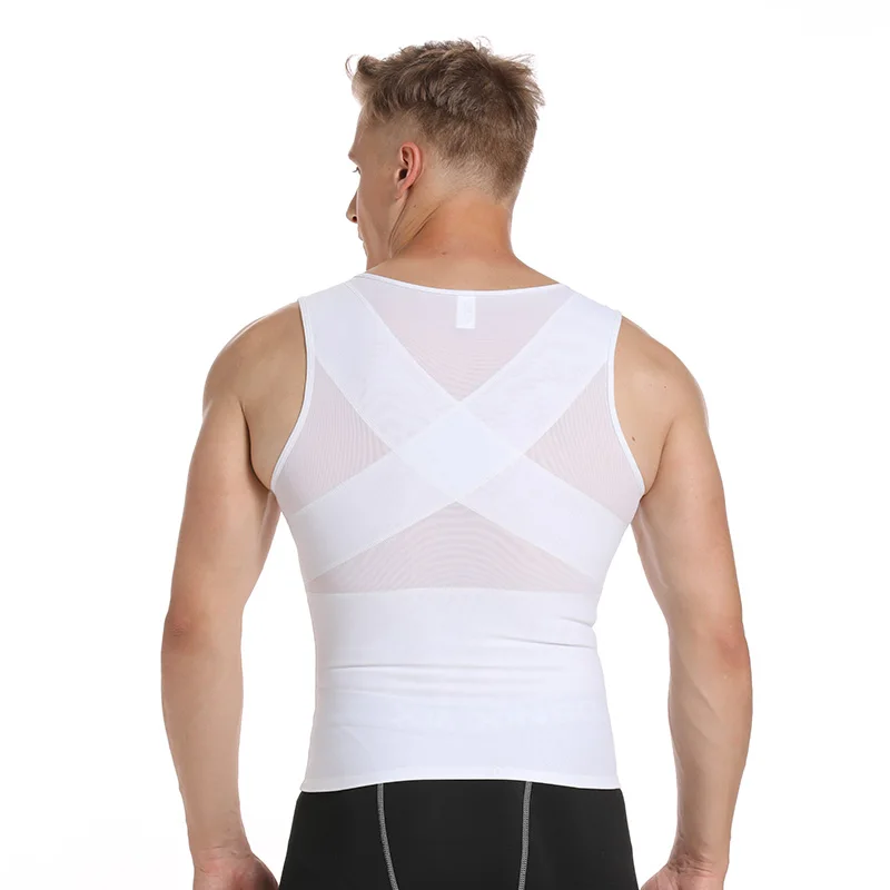 Мужская рубашка жилет для похудения формирователь тела на молнии плотный топ на бретелях Талия корректирующий корсет контроль пояс-корсет