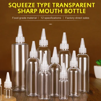 

Transparent Sharp-mouth Bottle Mini Portable Travel Squeezable Sub-bottled Crack Resistant Makeup Tool Refillable Bottles