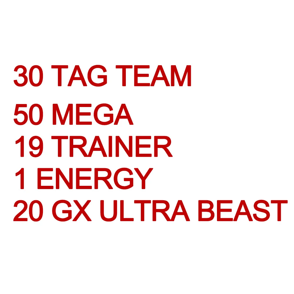 200 шт., набор карт Pokemon TAG TEAM, с изображением 80tag team 20mega 20 ultra beast Gx - Цвет: card