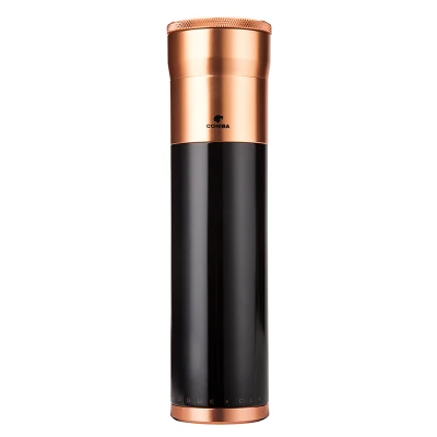 Black COHIBA гаджет, металлический, для путешествий, сигарета, трубка, банка, держатель для сигар, хьюмидор, портативный, для хранения сигарет, табака, трубка, инструмент для курения - Цвет: Black