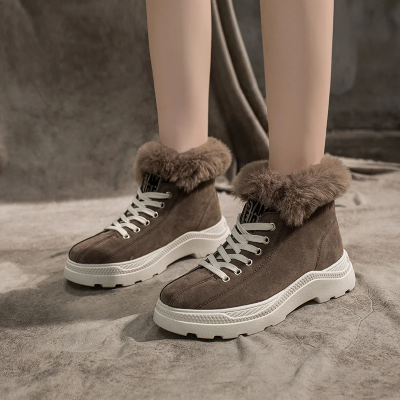 

Martin boots female 2019 winter new haired mouth plus velvet thickening warm British wind boots children snow boots shoes tide
