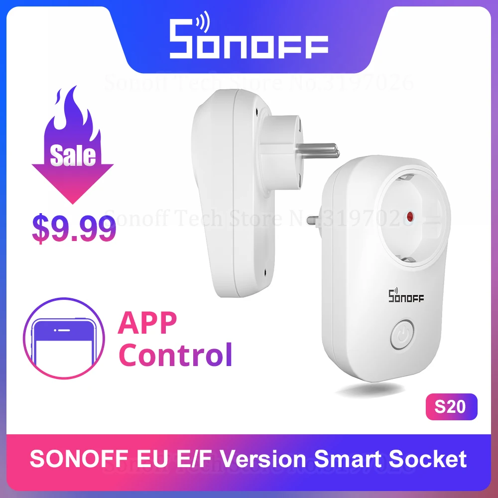 Itead Sonoff S20 ЕС версия WiFi умная Домашняя Беспроводная розетка приложение