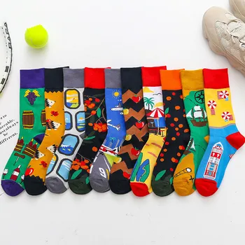

Hip Hop Crew Socks Funny Street Happy Socks Harajuku Divertidos Skateboard Chaussette Homme ZM-06