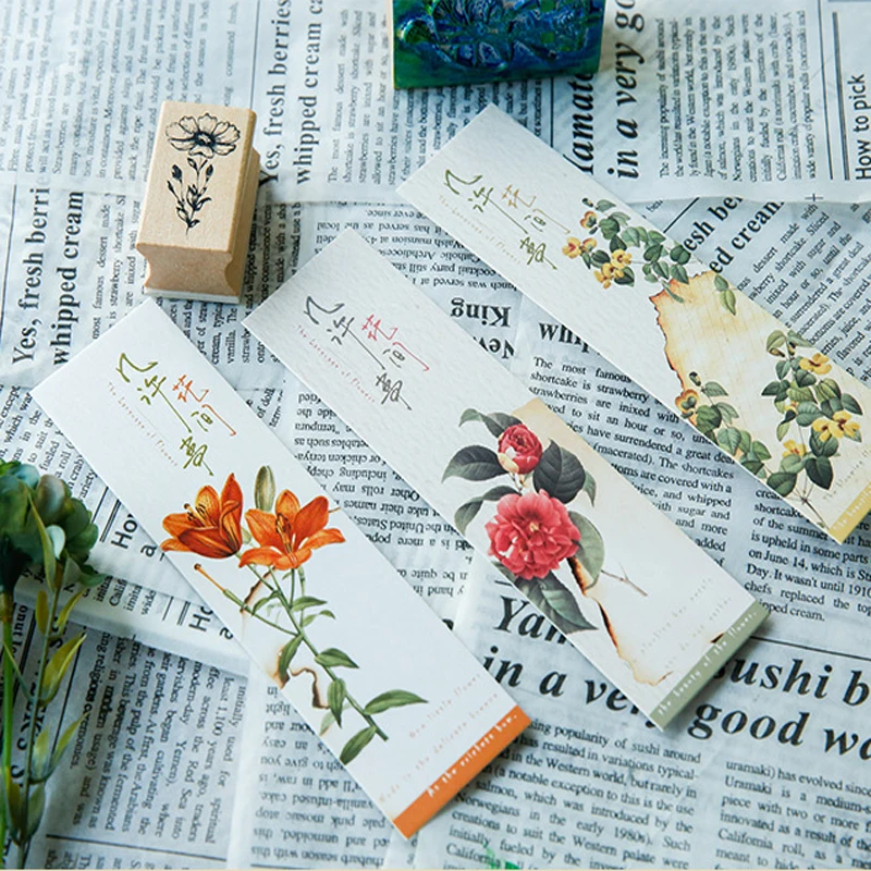 8 упаковок/партия милые винтажные бумажные закладки для растений книжные