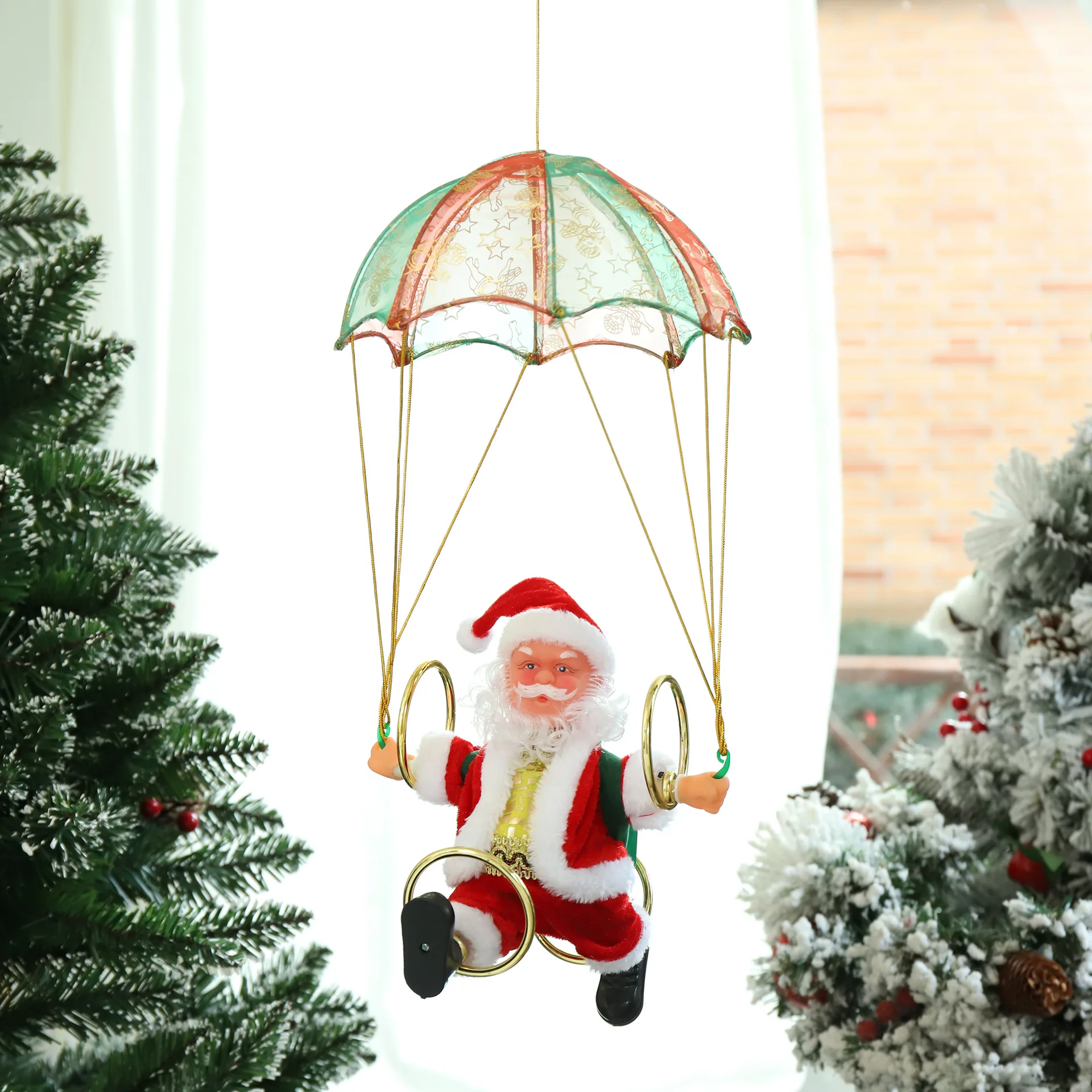 ZK30 Funny Dancing Parachute Santa Claus Doll Toy Will Sing Electric Kawaii Children'S Educational Christmas Toys