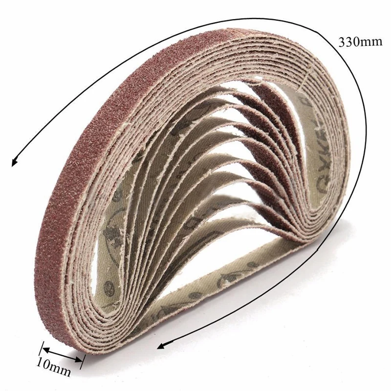 50 шт. Алюминий оксид шлифовальный комплект с ремнем 80 шлифование песком Комплект с ремнем для инструмент для шлифования 10x330 мм
