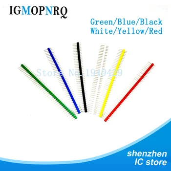 

30pcs Pin Connector Male 2.54mm Pitch Pin Header Strip Single Row 40 pin Connector Kit for PCB board(6 Colors Each 5pcs)