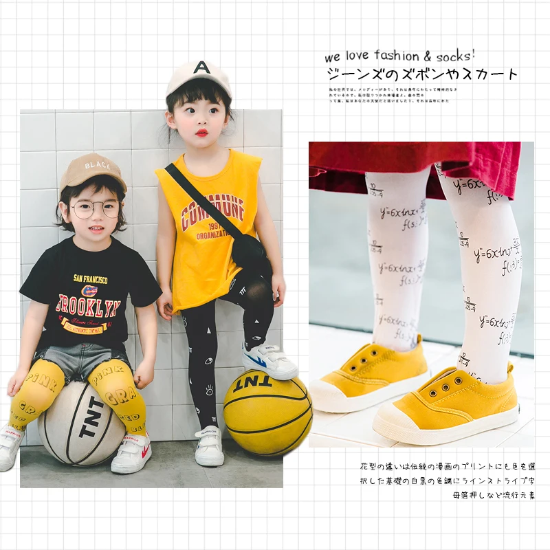 Милые колготки для маленьких девочек хлопковые колготки для детей, гетры для танцев, осенне-зимние колготки для детей, Колготки с надписями