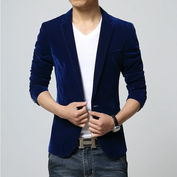 

2020 Three-Color Leisure Suits for Men Velvet Suit Jacket Men's Suit