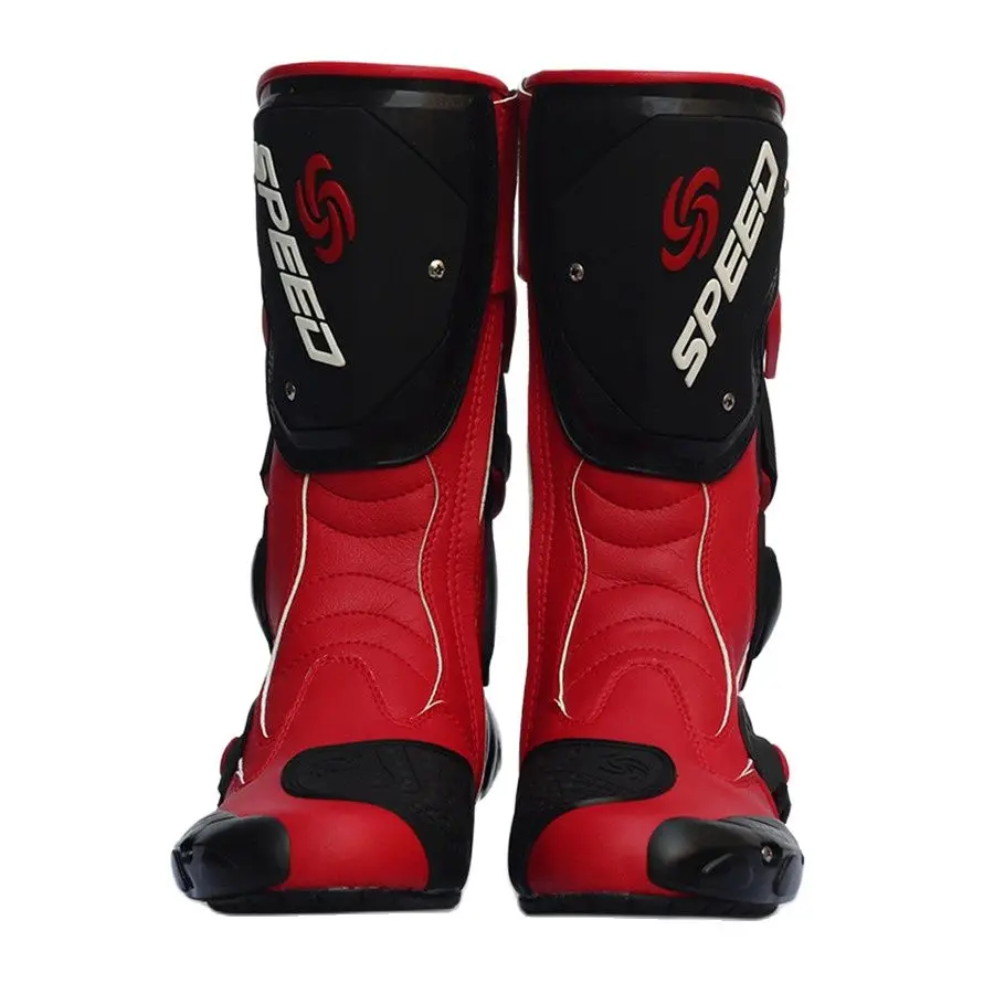 Red Women Motorcycle Motor Sports Protective Boot Motocross Dirt Biker
