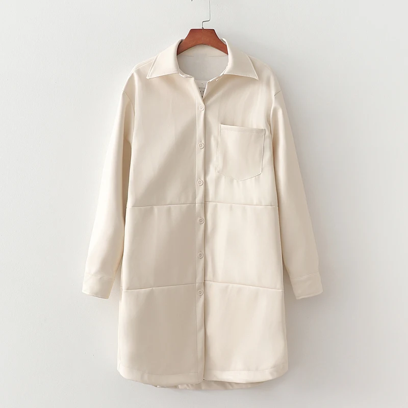 Стильные шикарные бежевые платья из искусственной кожи женское модное платье с