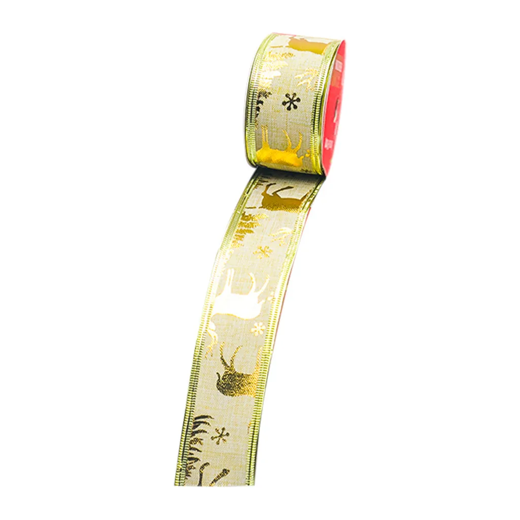 Gold 2 Christmas Streamers Glitter Ribbons Metallic Ribbons For Crafts Gifts Bag Wrapping Adornos De Navidad Xmas Decoartive Ribbon - Цвет: Gold 2