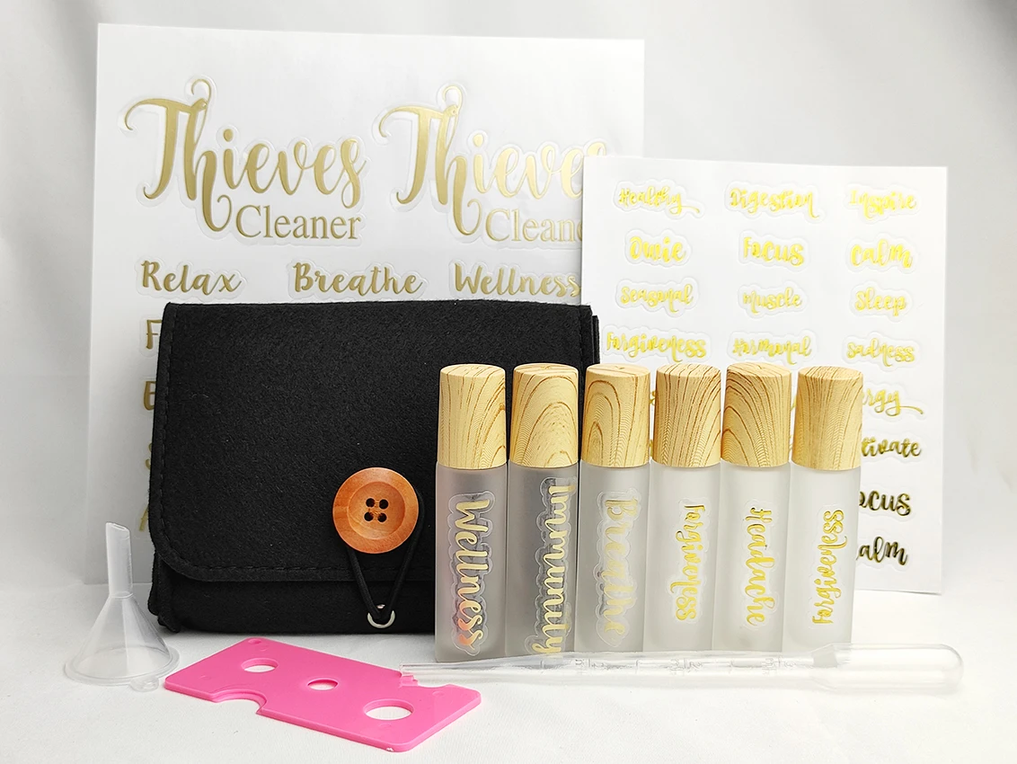 

10ml Roll On Bottles Thick Glass Frosted Roller Bottles Perfume Bottles Kits Essential Oil Bottles Sets Vials