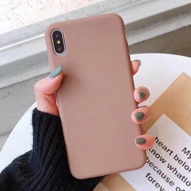 Одноцветные силиконовые парные чехлы для iphone XR X XS Max 6 6S 7 8 Plus 11 11Pro Max милые карамельные цвета мягкие Простые Модные чехлы для телефонов - Цвет: H