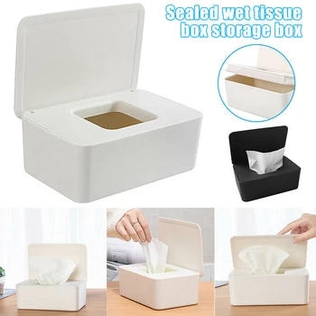 

Wet Wipes Dispenser Holder Tissue Storage Box Case with Lid for Home Office MU8669