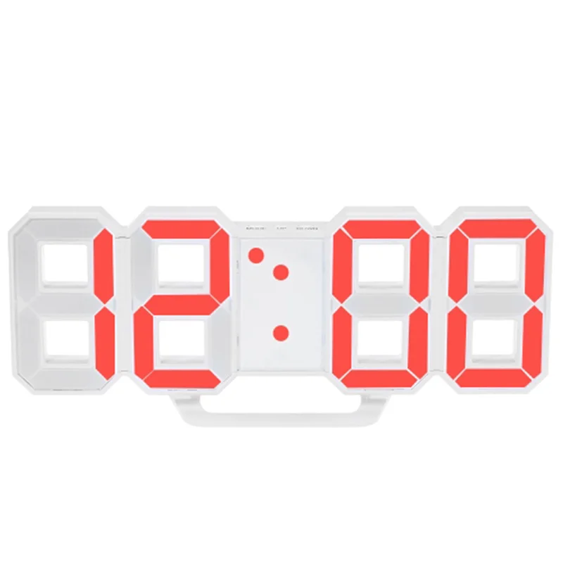 

3D LED Digital Wall Clock with Large Timer Nightlight Brightness Adjustable for Office Home Hotel Hi 888