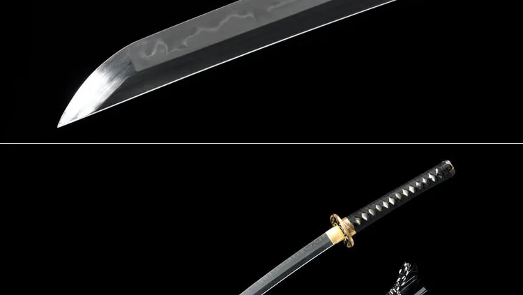 T10 Carbon Steel Clay Tempered No-Hi Blade Full Handmade Japanese Samurai Katana Sword Razor Sharp Functional Battle Ready