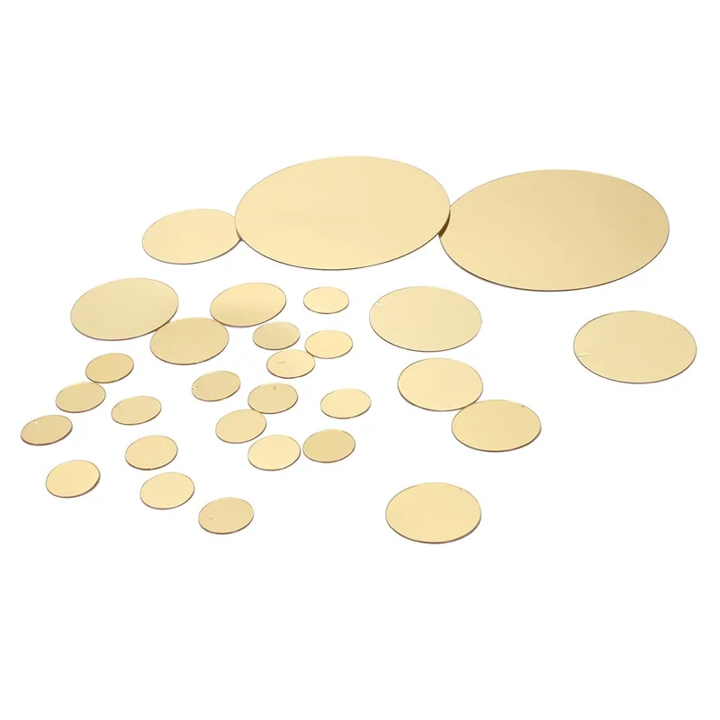 

30Pcs Diy Acrylic Art Sticker Mirror Circle Mirror Wall Stickers Home Bedroom Office Decor Mural Decoration Wall Sticker Gold