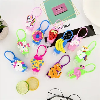 

30ml Cartoon Unicorn Silicone Mini Hand Sanitizer Holder Bottles Safe Gel Holder Hangable Liquid Soap Dispenser Containers